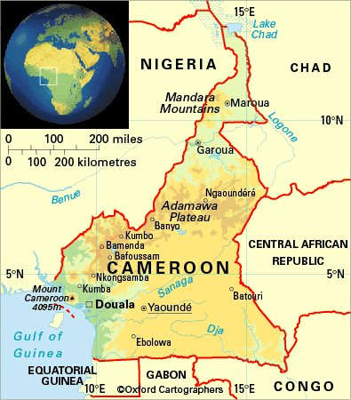 map of cameroon