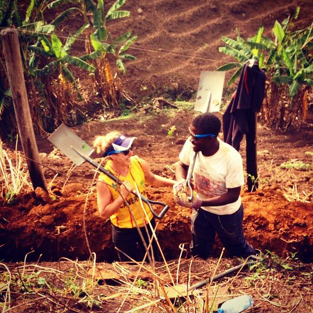 Ashley digging trench