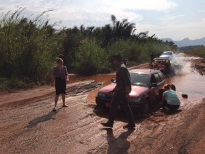 Speedbumps on the road from Douala