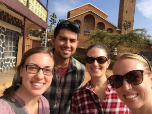 Post-Breakfast (and coffee!) team selfies